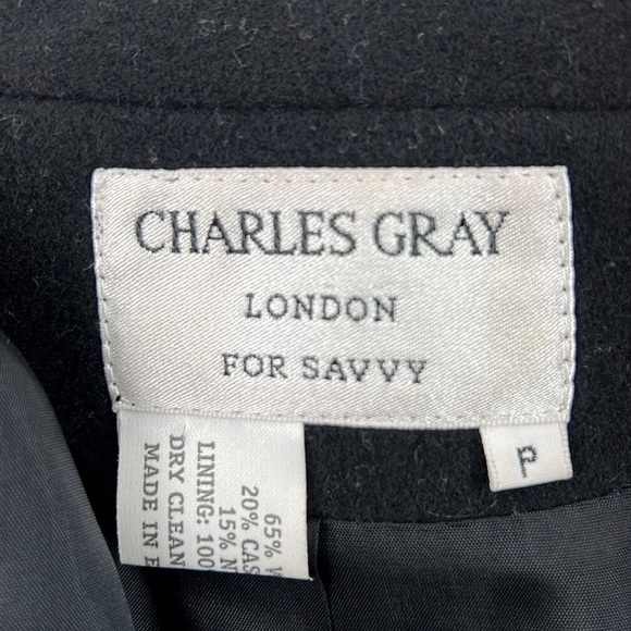 CHARLES  Gray London For Savvy Melton Cloth Fitted Coat - Picture 3 of 7